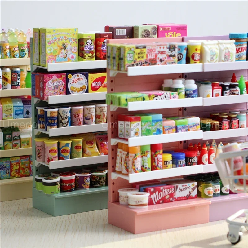 1/6 Scale Miniature Dollhouse Supermarket Store Food Mini Snacks Drinks for Doll Blyth BJD Accessories Toy