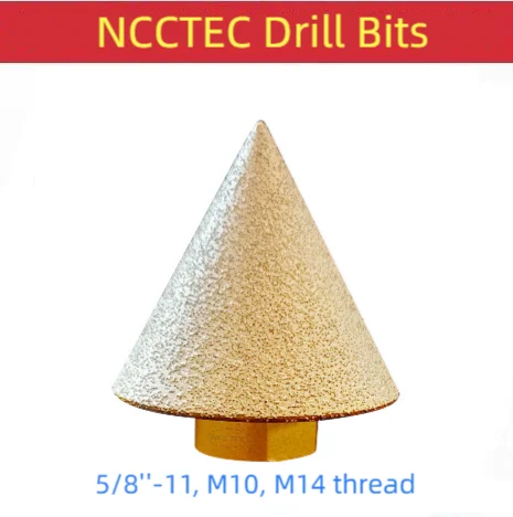 

Diamond Dry Sharp Cone Bevel Chamfering Brazed Core Drill Bits 5/8''-11 M14 M10 Thread | Slate Ceramic Hole Saw Opener Tool