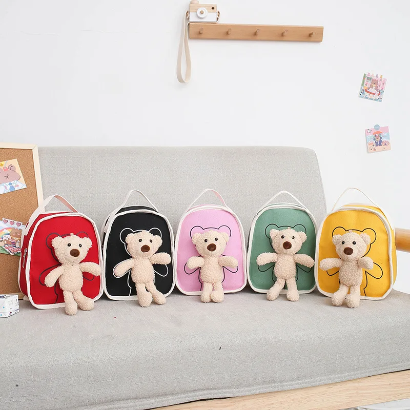 Nette Trendy Plüsch Bär Kinder Rucksack Baby Kindergarten Mini Schule Tasche Rucksack Cartoon Nette Baby Rucksack