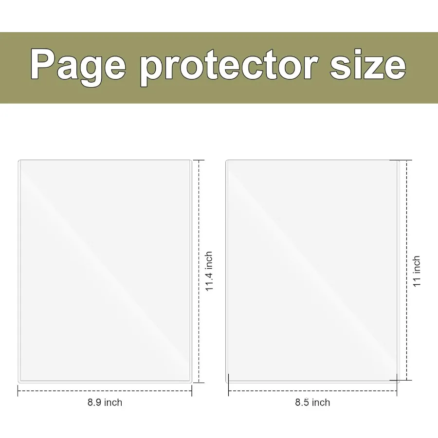 6 peças 8.5x11 ''protetor de impressão rígida transparente rígido de papel de plástico protetor de página de plástico transparente para fotos