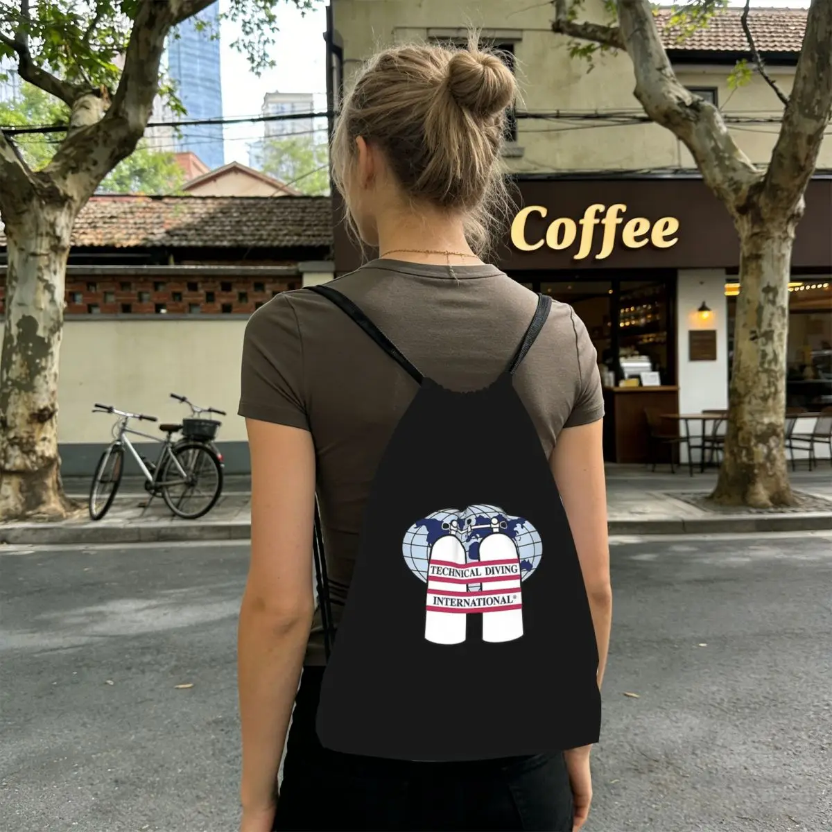Scuba Diving DIVE Scuba Diver GiftBackpacks Portable Drawstring Bags Sports Bag Book Bags for Man Woman Students