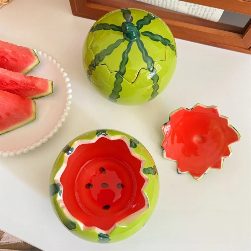 

Милая мультяшная миска для арбуза, большая емкость с крышкой, салатница, экологически чистая, безопасная для микроволновой печи, керамическая миска для дома
