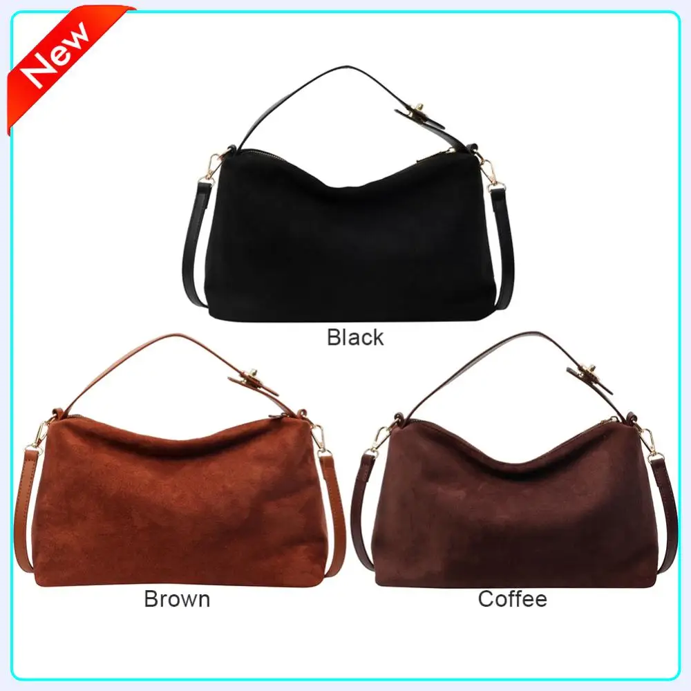 حقيبة يد نسائية من جلد الغزال مع جيب داخلي حقيبة كروس بحزام قابل للتعديل ومحفظة بسحاب ومحفظة للعمل والسفر #1