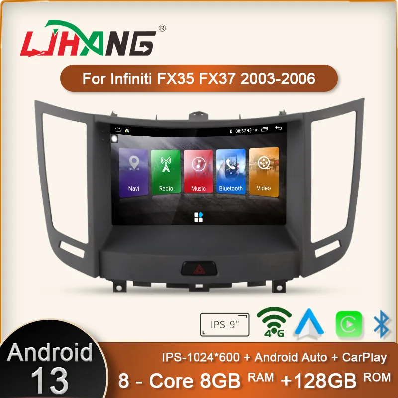 

Ljhang 8+128GB Android 13 Car Multimedia Player For Infiniti FX35 2010 - 2015 QX70 2007 - 2012 GPS Navigation Car Radio Stereo