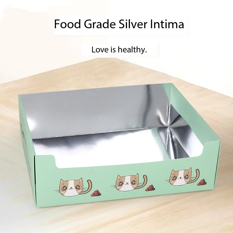 Caja de arena desechable para gatos, bandejas de papel flotables, caja de cartón ligera, revestimiento impermeable, inodoro seguro y cómodo para mascotas