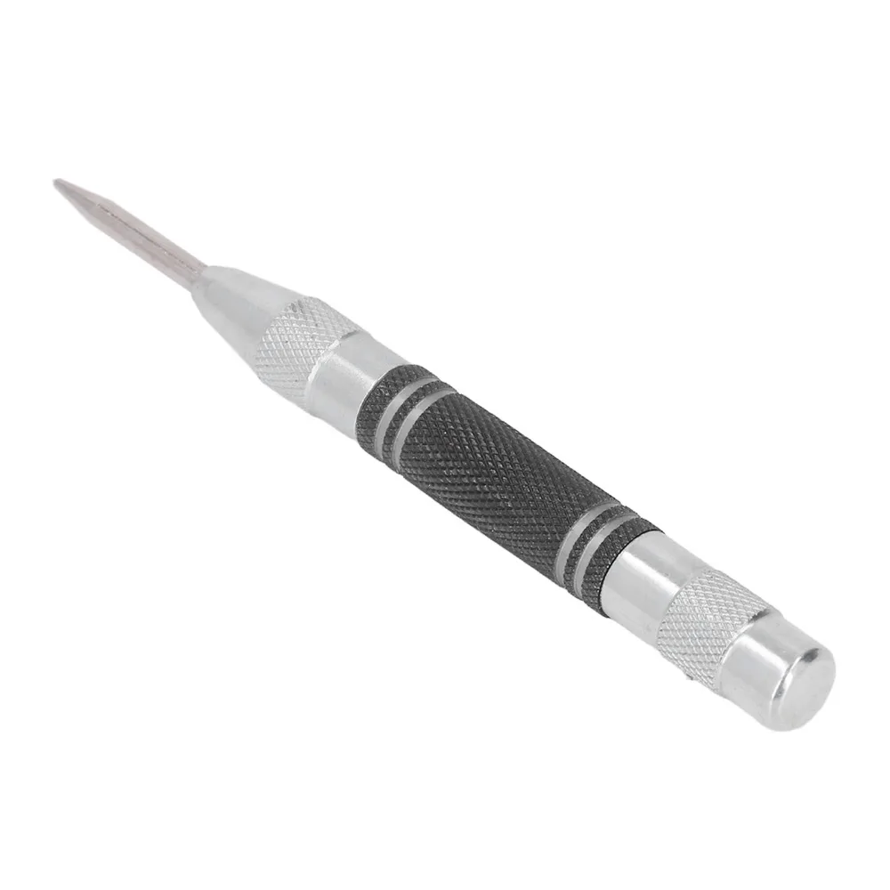 2PCS High Speed Steel Automatic Center Punch Adjustable Tension Compact Steel Body Center Hole Punch Replaceable Tips