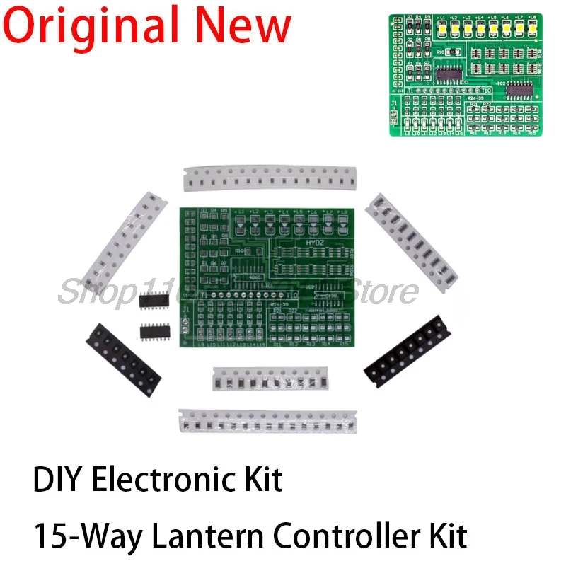 DIY Electronic Kit 15-way lantern controller kit SMD component welding practice board parts DX-TP12 Welding Learning