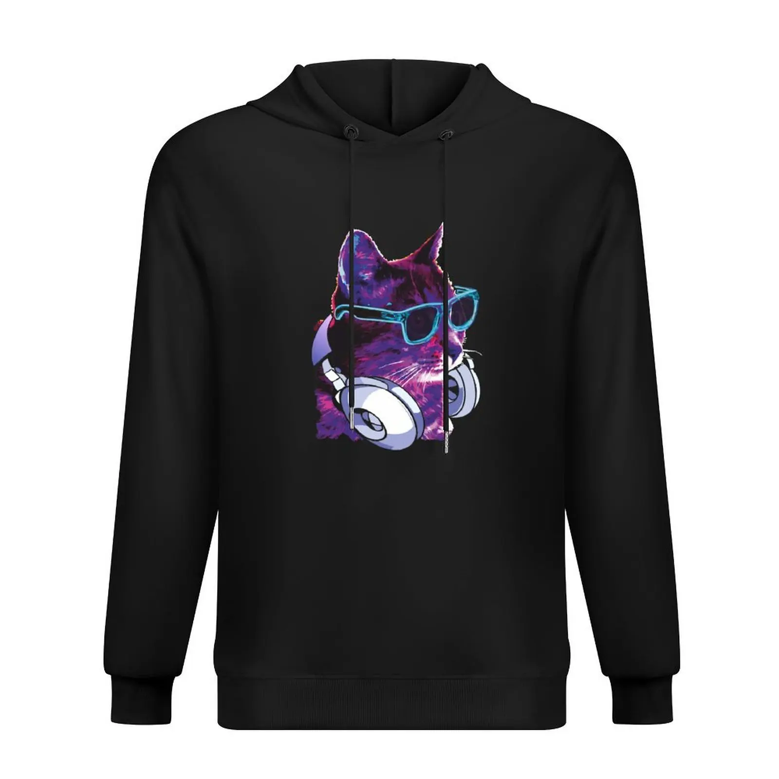 

Cat Dj Rainbow kitten wearing Headphones funny techno music lover gift Hoodie male clothes anime clothing graphic hoodies