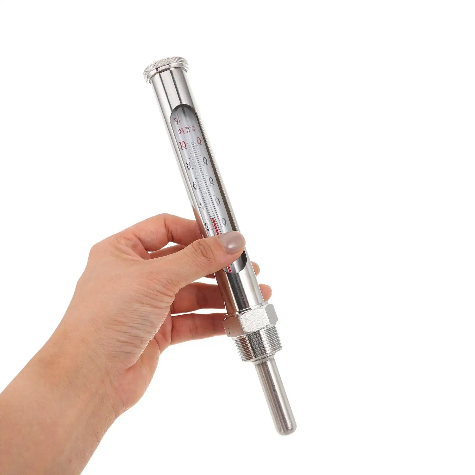 High Borosilicate Glass Stainless Steel Industrial Thermometer 3/4