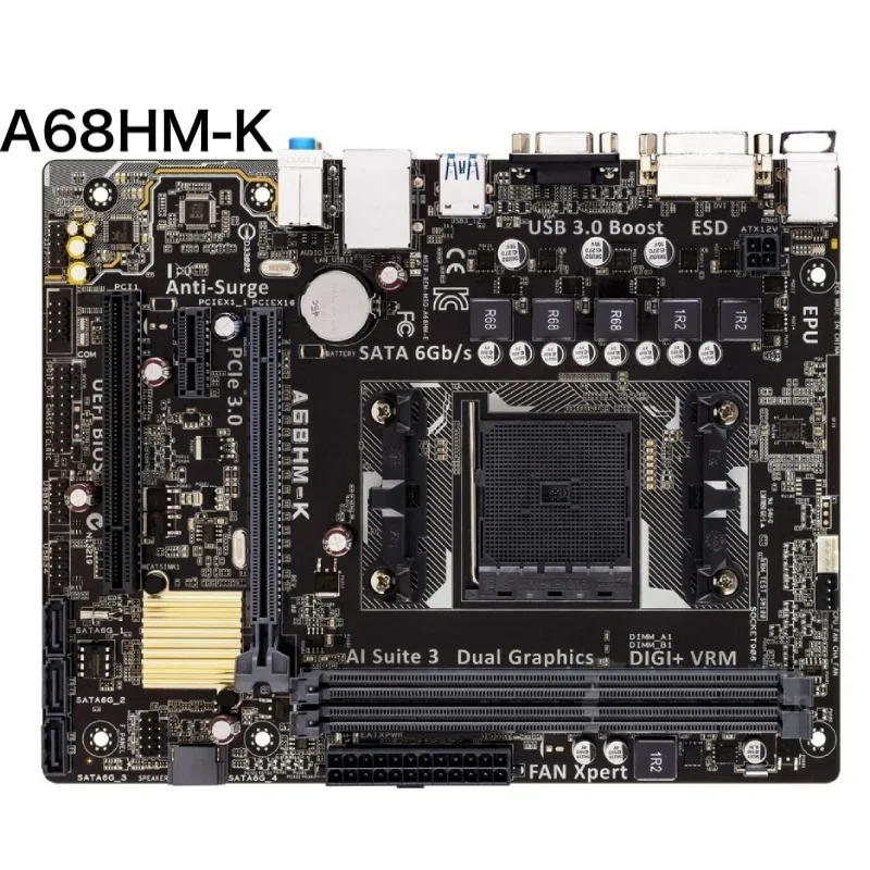 For ASUS A68HM-K Motherboard FM2 LGA1151 DDR3 ATX Mainboard 100% Tested OK Fully Work Free Shipping