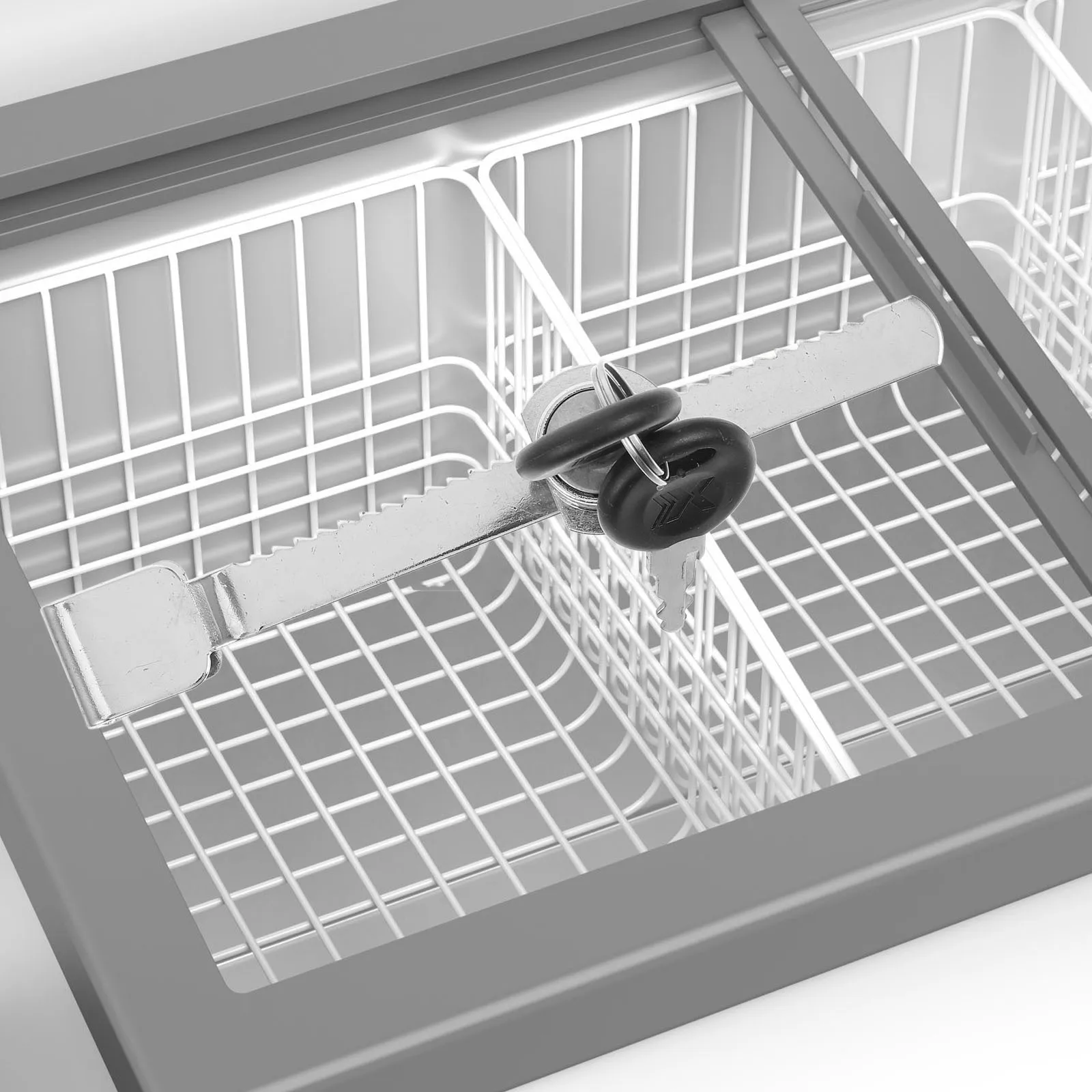 

1Set Sliding Glass Door Ratchet Lock with Keys Ice Cream Freezer Security Lock for Glass Sliding Doors in Supermarkets