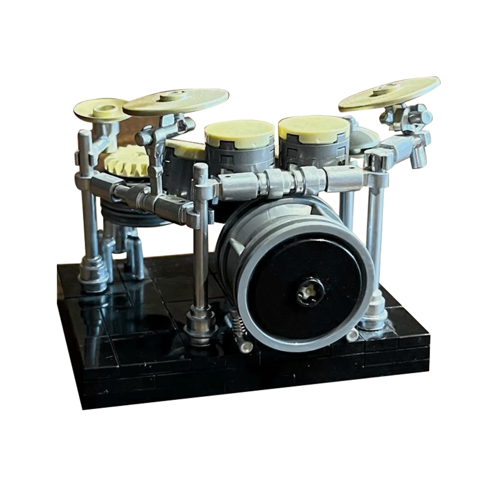 MOC Music Group Band Drumset with Rack-System Building Block set Play Drum  Education DIY Brick Toys For Children Birthday Gift