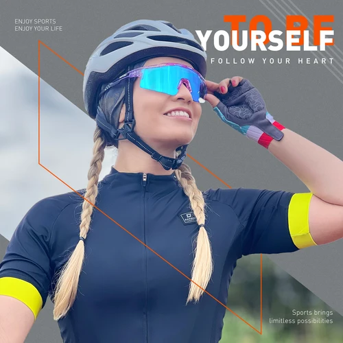 Imagen 2 del producto Kapvoe gafas de sol polarizadas para ciclismo para hombre, gafas de ciclismo para mujer, gafas para deportes al aire libre UV400 MTB, gafas para bicicleta TR90