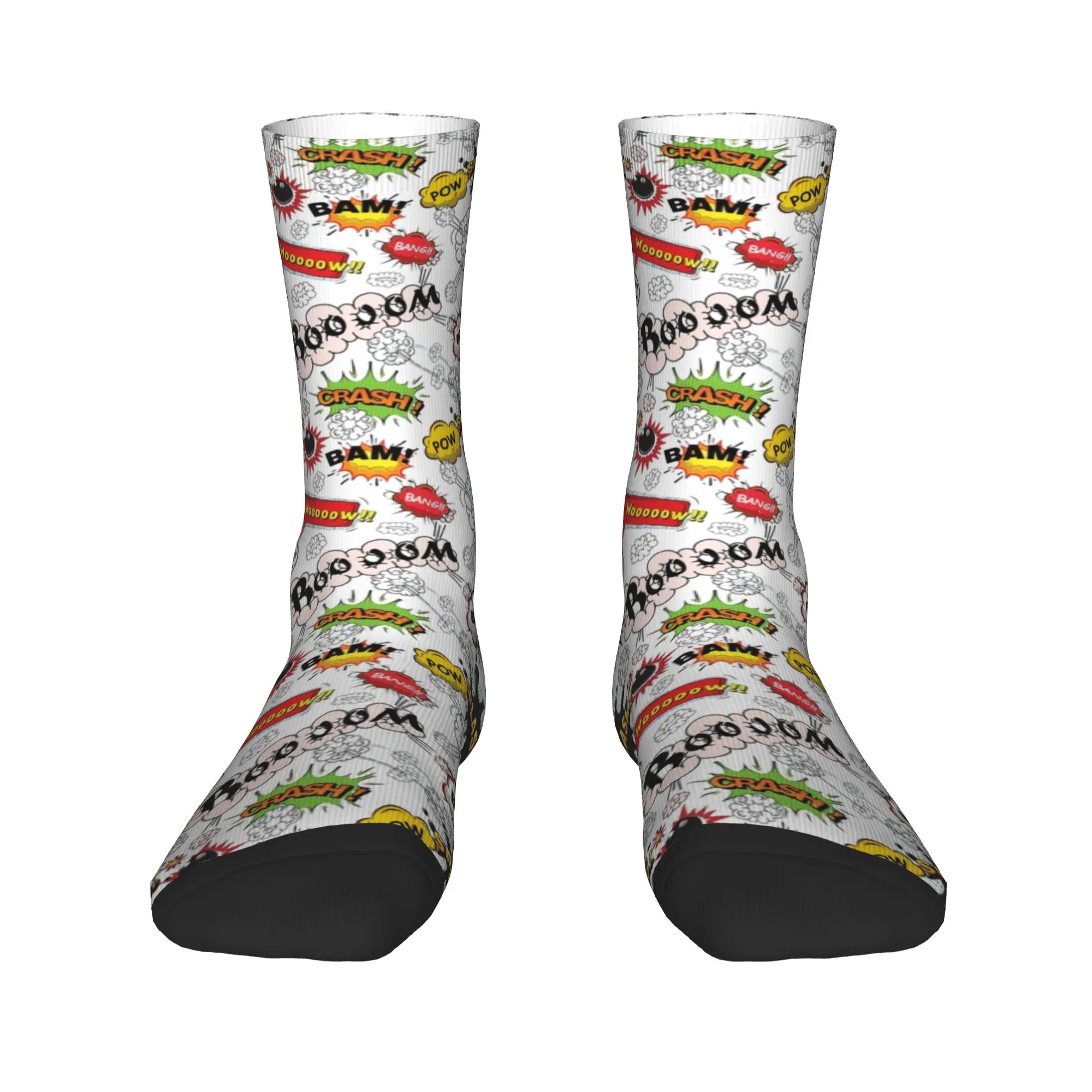 

Чулки с забавным принтом в стиле хип-хоп, граффити, комиксы, поп-арт, носки для женщин и мужчин, эластичные зимние носки с графическим рисунком