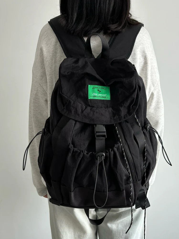 حقيبة ظهر خفيفة الوزن مقاومة للماء للمشي لمسافات طويلة في الهواء الطلق، حقيبة كمبيوتر برباط، مصنوعة من النايلون، بتصميم عملي ...