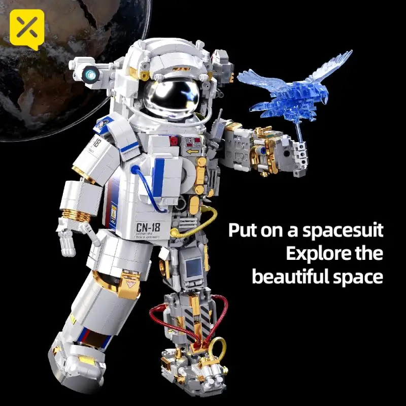 Building Blocks Mechanical Aerospace Astronaut Space Detect Assemble Bricks Toys Desk Decoration Gift for Children Toys Boy Kids