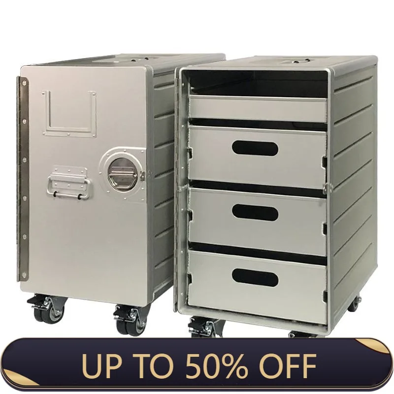 Metal Storage Box With Wheels Minimalist Organizer Cabinet Drawer Moving Box For Home Office Living Room