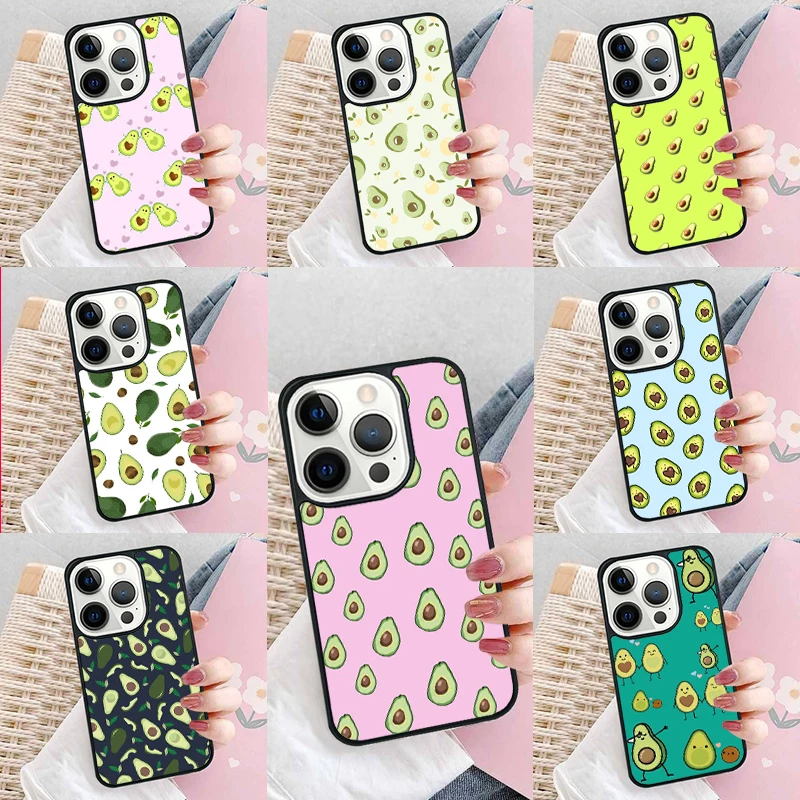 Funny Floral Avocado Soft Phone Case Cover for iPhone 16 Promax 15 Pro 13 14 Plus 11 12 Mini XR XS MAX Coque