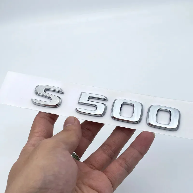 Glossy Black Silver S480 S500 S560 S580 S600 ABS Emblem for Mercedes Benz S W222 W223 Car Side Rear Badge Nameplate Logo Sticker - view 4