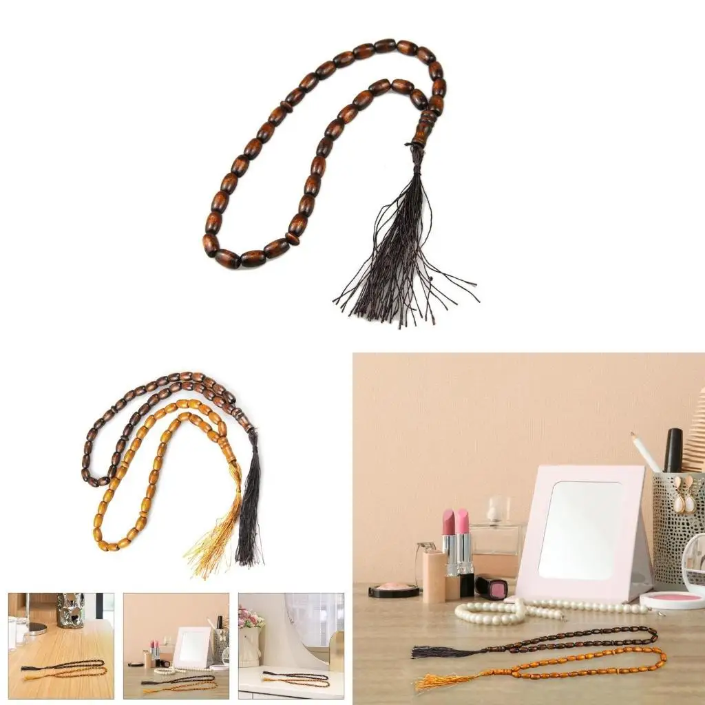195C Elegant Islamic Prayer Beads 33 Count 8mm Diameter with Charm Pendant for Meditation and Worship Daily Use