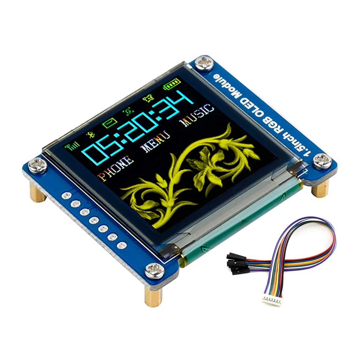 Waveshare-Módulo de pantalla OLED RGB de 1,5 pulgadas, controlador SSD1351 de 128x128, pantalla a Color alta de 16 bits, compatible con Raspberry Pi