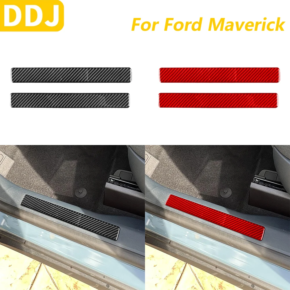 

For Ford Maverick 2022-2025 Carbon Fiber Inner Door Sill Panel Decorative Strips ﻿Car Accessories Decoration Interior Sticker