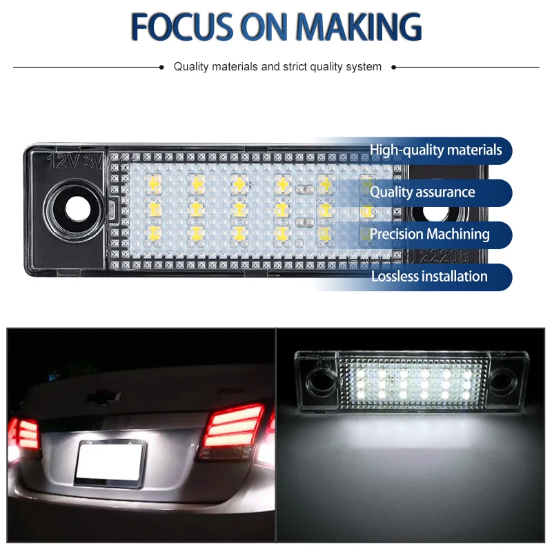 2 قطعة Canbus خطأ مجاني Led لمبات عدد لوحة ترخيص ضوء سيارة LED مصباح لشروليه أورلاندو 2012 2013 2014 تصفيف السيارة