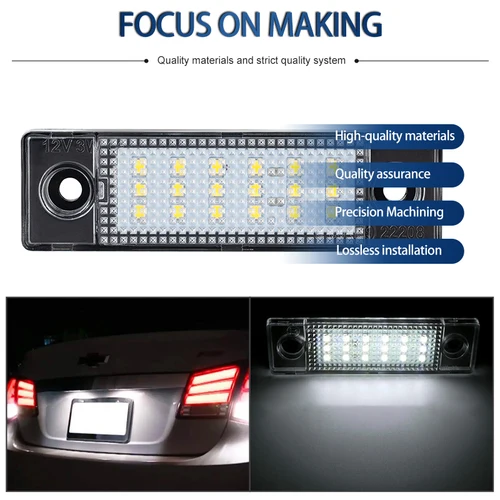 Imagen 2 del producto 2 uds Canbus bombillas Led sin errores número luz de matrícula lámpara LED de coche para Chevrolet Orlando 2012 2013 2014 estilo de coche