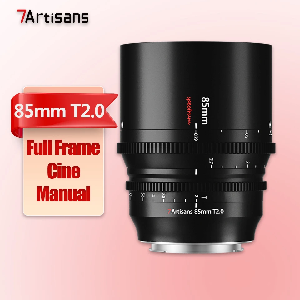 7artisans 35mm 50mm 85mm T2.0 Full Frame Cine Lens voor Portretfotografie met Sony E Fujifilm XF Z Canon RF EOS-M M43 L Mount