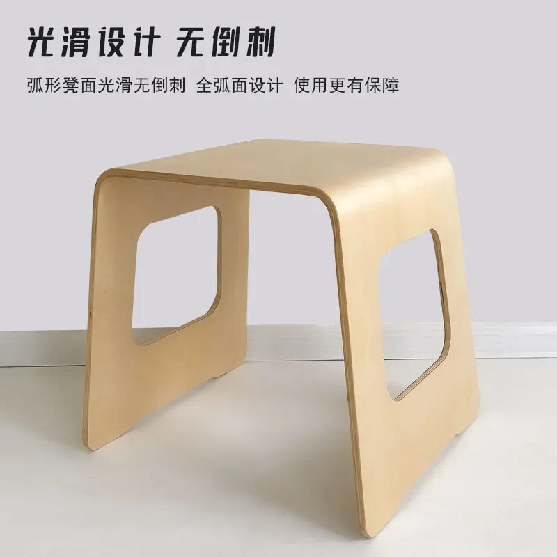 Multifunctional Open Stool Small Rectangular Stool Children Adult Solid Wood Home Shoe Changing Stool Solid Wood Children's