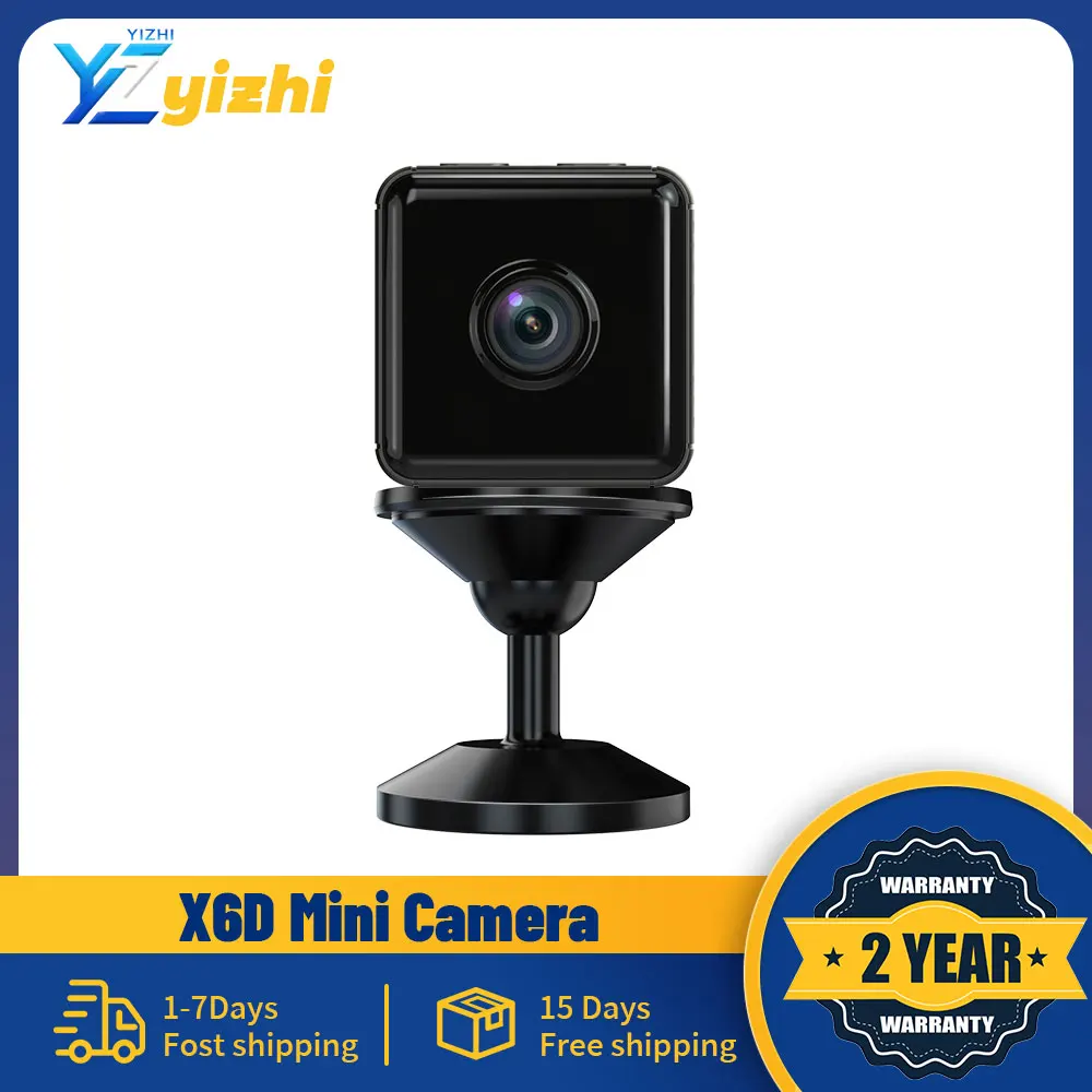 Mini Cámara IP X6D, Cámara Deportiva WiFi HD 1080P, Vigilancia Inalámbrica, Batería Integrada, Visión Nocturna, Micro Cámara Inteligente para el Hogar