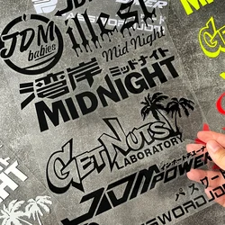 JDM Midnight Reflective Stickers Motorcycle Body Windshield Helmet Visor Car Auto Moto Decals Accessories For Voge YAMAHA Honda