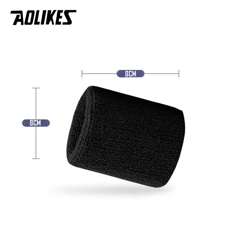 AOLIKES 1PCS Wrist Sweatbands Tennis Wrist Bands Absorbent Sweatbands for Football Basketball Running Athletic Sports Tennis