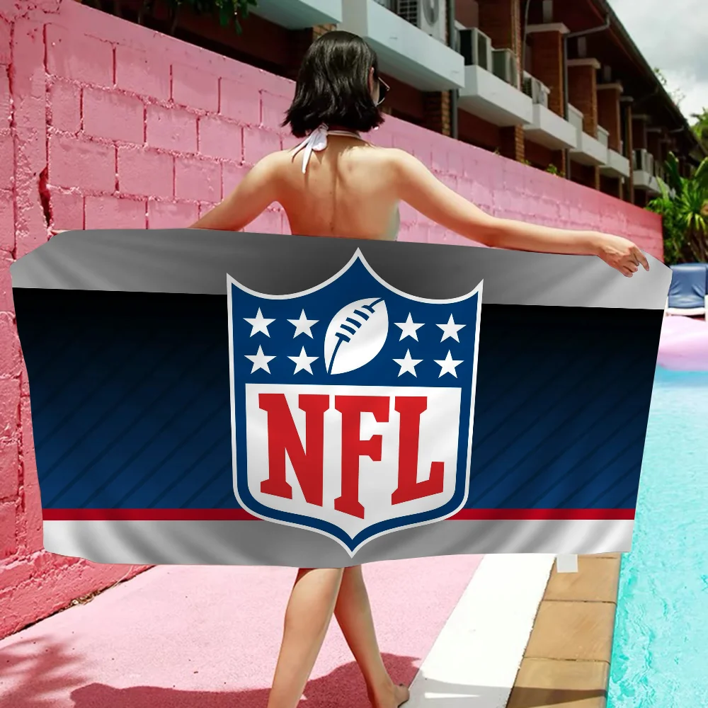 N-NFL Team Logo Bath Towel Microfiber Soft Water Absorbing Breathable For Girl Kids Decorative Cartoon Beach Towel