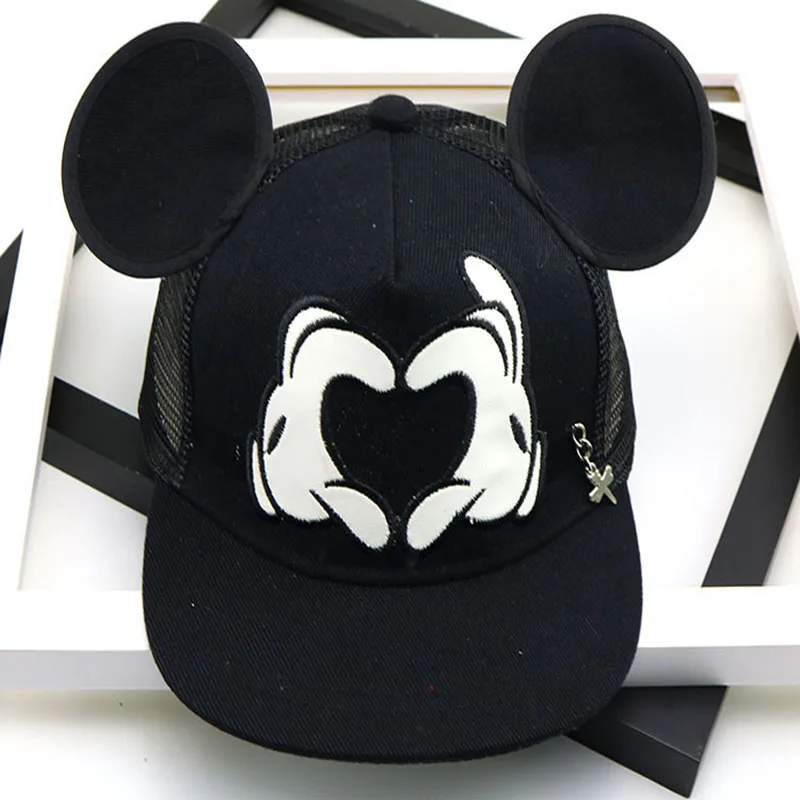 Kawaii Disney Hat Mickey Baseball Cap Adjustable Children's Cosplay Hat Boys Girls Sun Hat Cartoon Hip Hop Hat Fashion