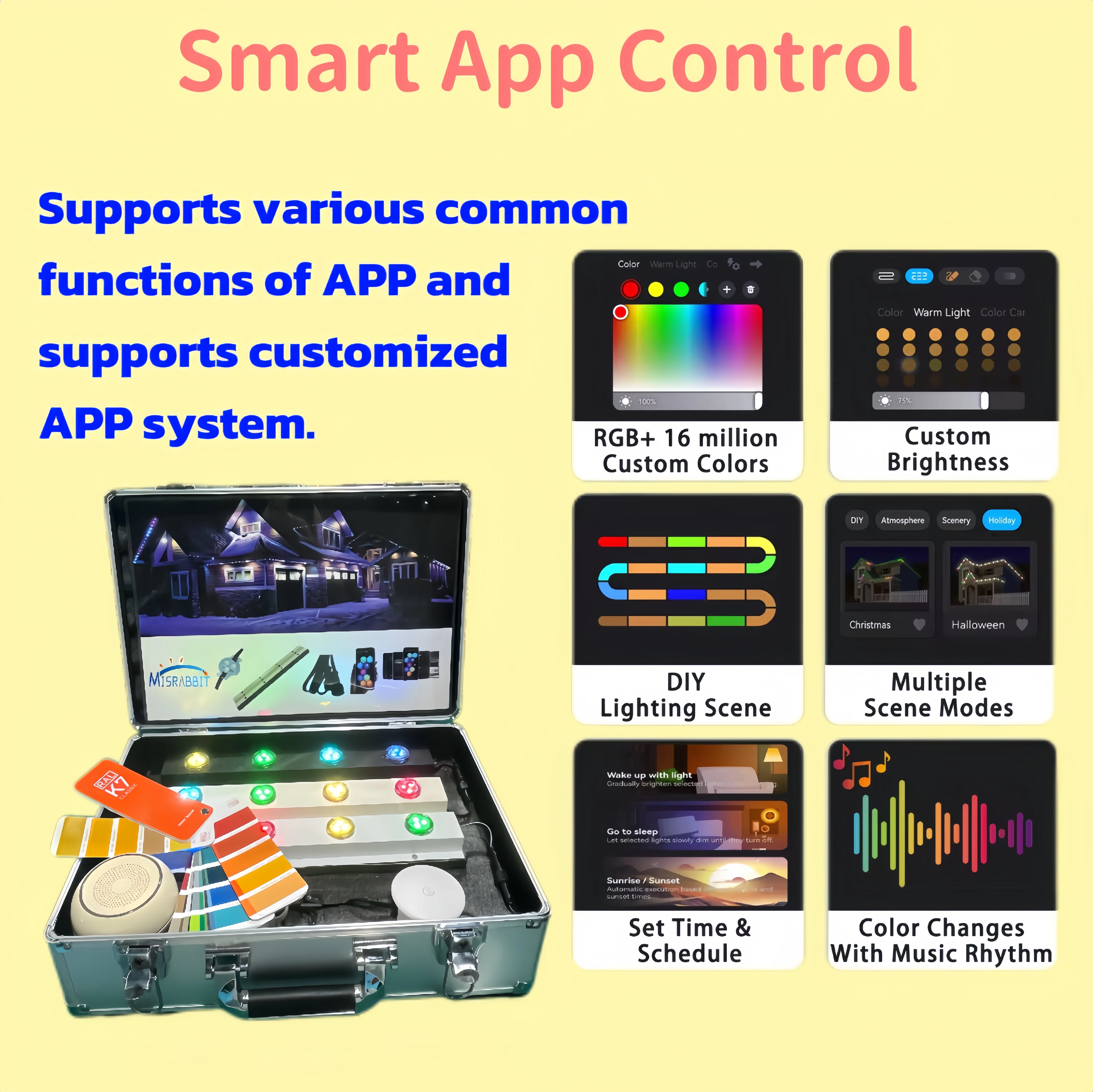 Misrabbit 12V 24V 48V مكبر صوت صغير LED /Wi-Fi RGBW لون قابل للتخصيص IP68 للاستخدام الخارجي التحكم الذكي في التطبيقات الدائمة #4