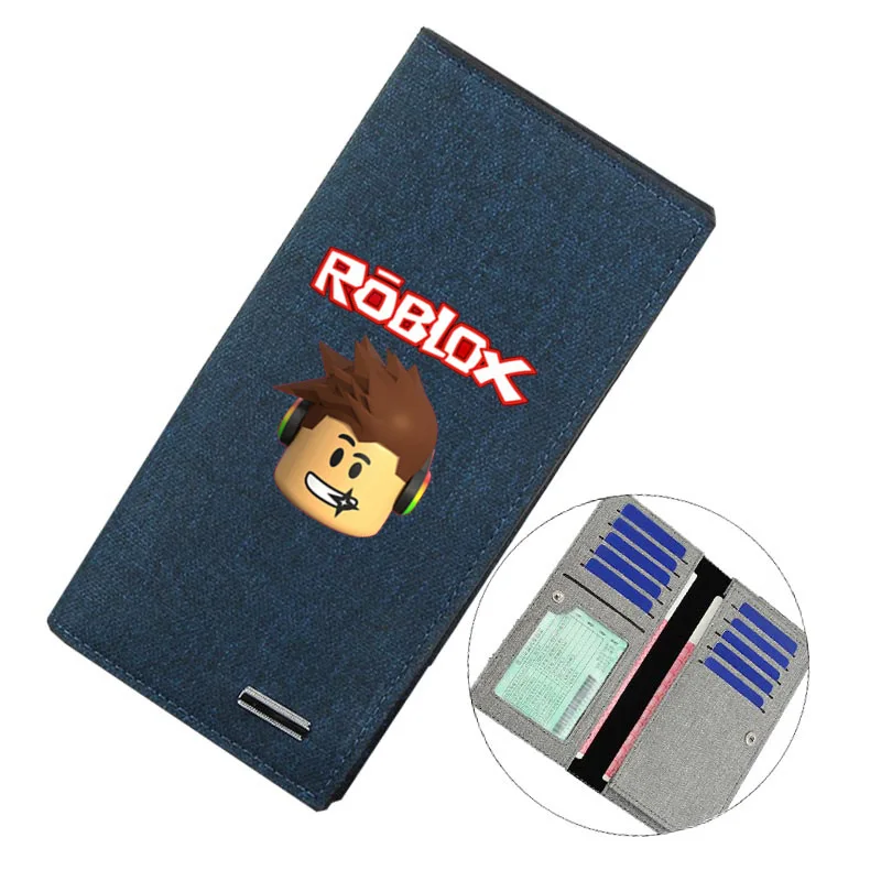 

Новый длинный кошелек с героями мультфильмов ROBLOX, двухслойный клатч большой емкости, холщовый кошелек для мальчиков и девочек, подарок на день рождения