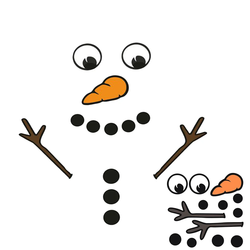 

Christmas Snowman Fridge Sticker Set Waterproof PVC Decorative Refrigerator Decals for Wall Window Kitchen Office Festive Home