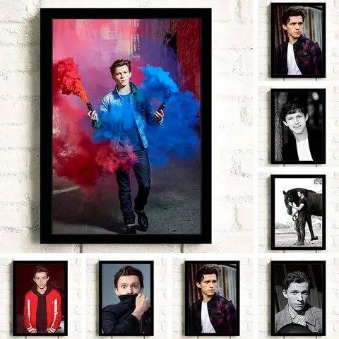 Tom Holland British Famous Movie Star Actor Picture Bedroom Living Art Home Wall Decor Modern Quality Canvas Painting Posters