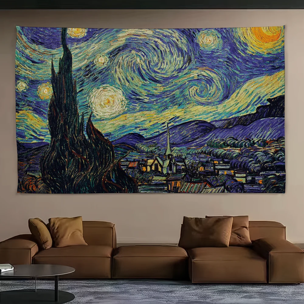 Van Gogh Related Oil Painting Art flag For Art Science Fiction Room Home Decor Wall Hanging Home Decor Banner