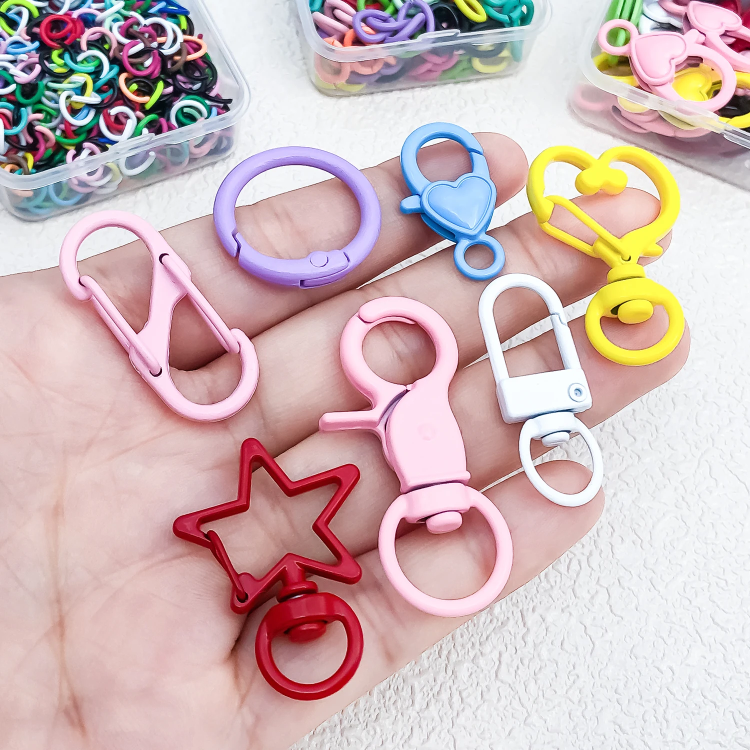 Colorful Mix Alloy Keychain Swivel Snap Hooks Lobster Clasp Eyelets Screw Pins Key Rings DIY Jewelry Making Accessories Supplies