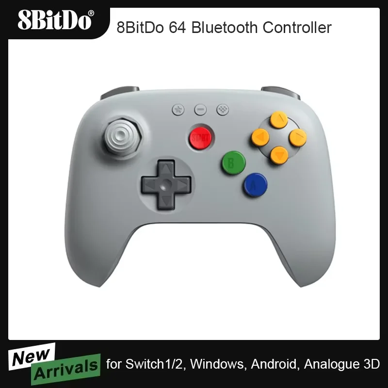 

8BitDo N64 Bluetooth-контроллер для аналогового 3D, Nintendo Switch, Switch 2, игровой джойстик-геймпад для Windows и Android