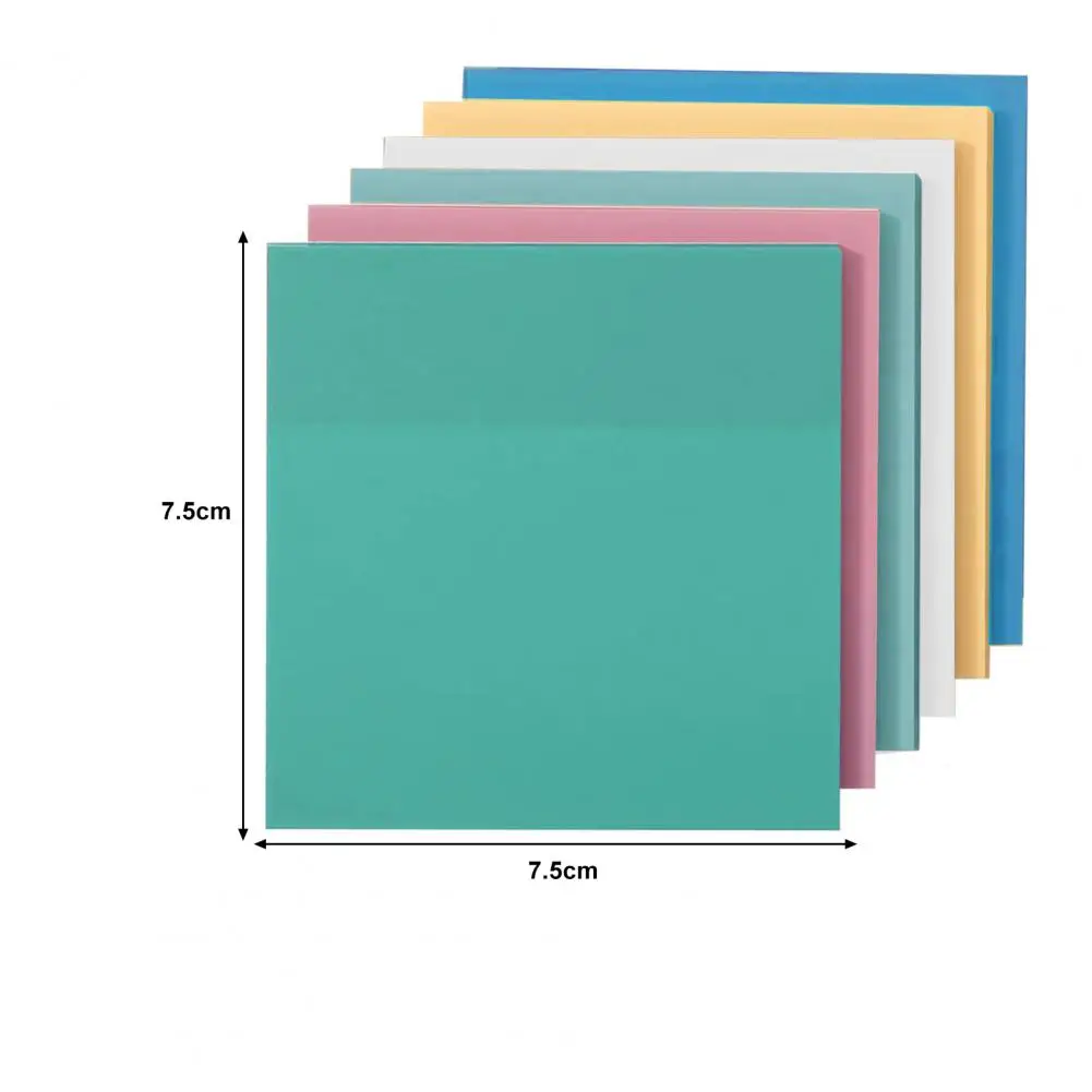 正方形の形の透明な粘着ノート、自己粘着性の半透明のメモ帳、防水、事務用品、大学の学校、6個