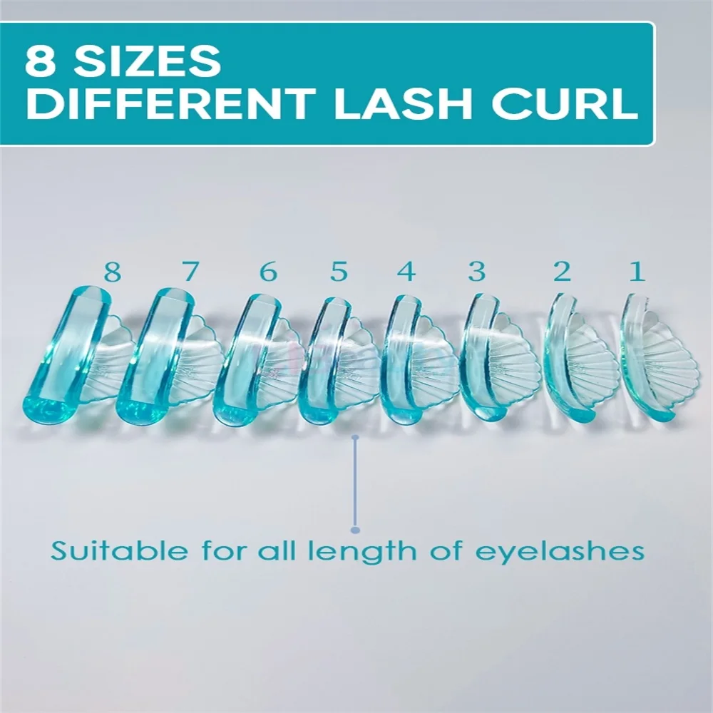 Lomansa 8 Pairs C CURL Free Glue Eyelash Perm Pads Sticky Lashes Rods Shield Lift 3D Eyelash Curler Accessories Makeup Tool