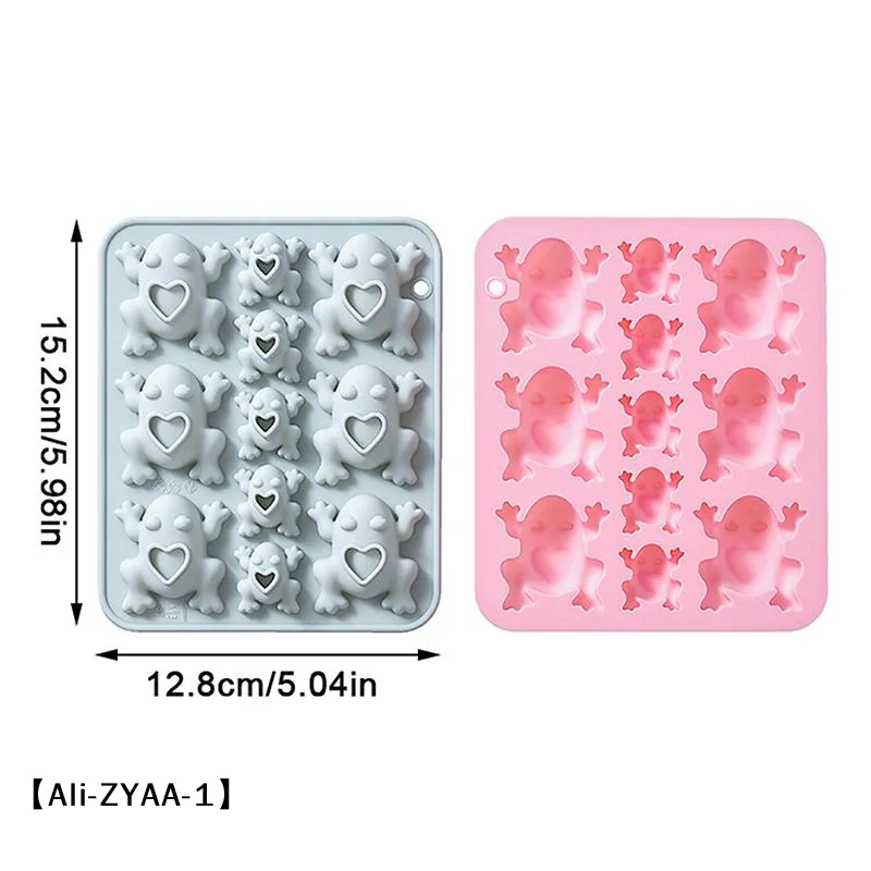 【A】Frogs Silicone Mold, Candy Chocolate Frog Mold For Birthday, Party, Cake Decoration Passover Bake Ware And Ice Tray view 6