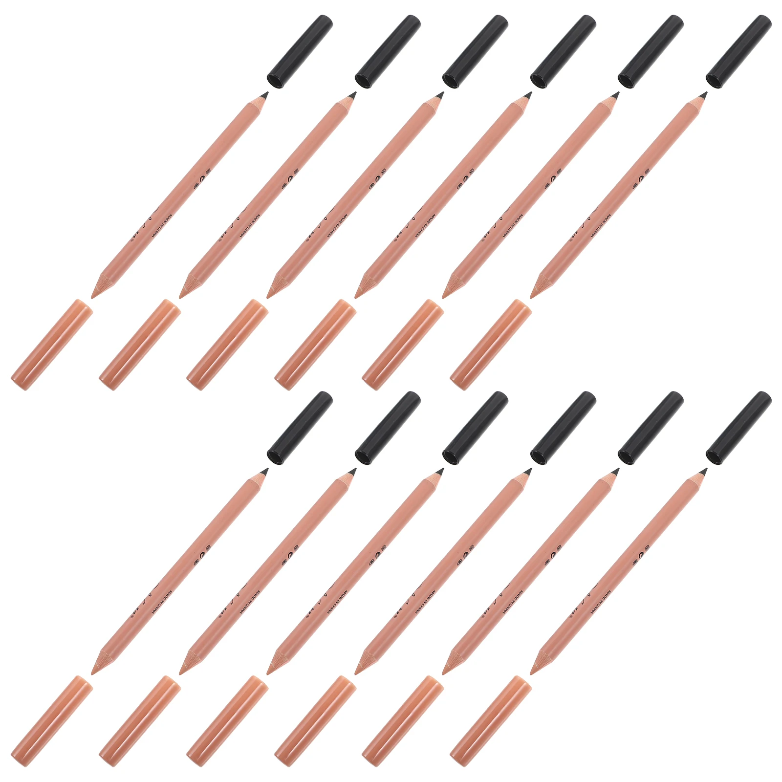 12 pezzi marrone matita per sopracciglia correttore doppia testa nero nudo rosa kit per il trucco degli occhi strumento cosmetico per le donne design robusto