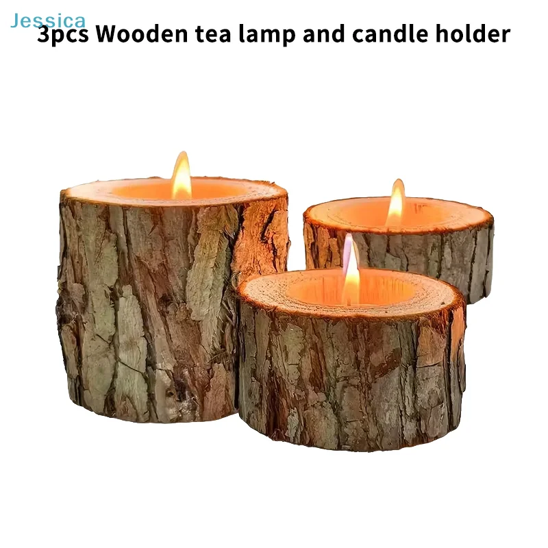 ♥3 Pcs Wooden Log C…