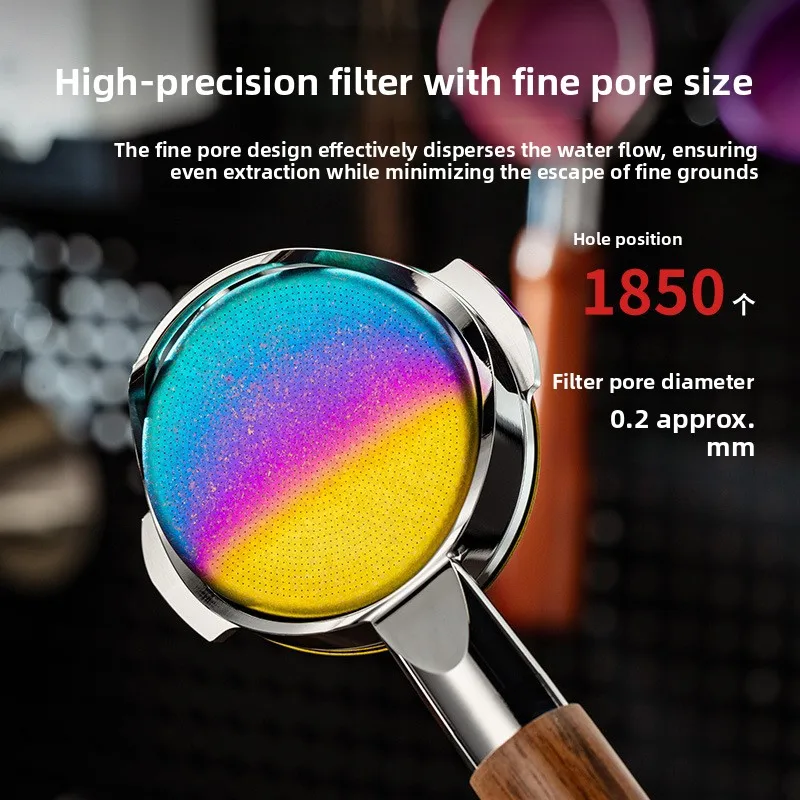 58mm Pure Titanium Coffee Portafilter Basket Gradient Color Precision Filter Bowl Espresso Coffee Making Accessories