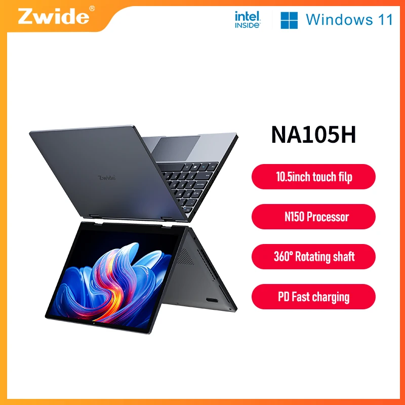 NA08H에 대한 최고의 추천 및 평가: Zwide Mini Laptop Tablet 2-in-1 10.5인치 Intel N150 (최대 3.6GHz) Windows 11 노트북