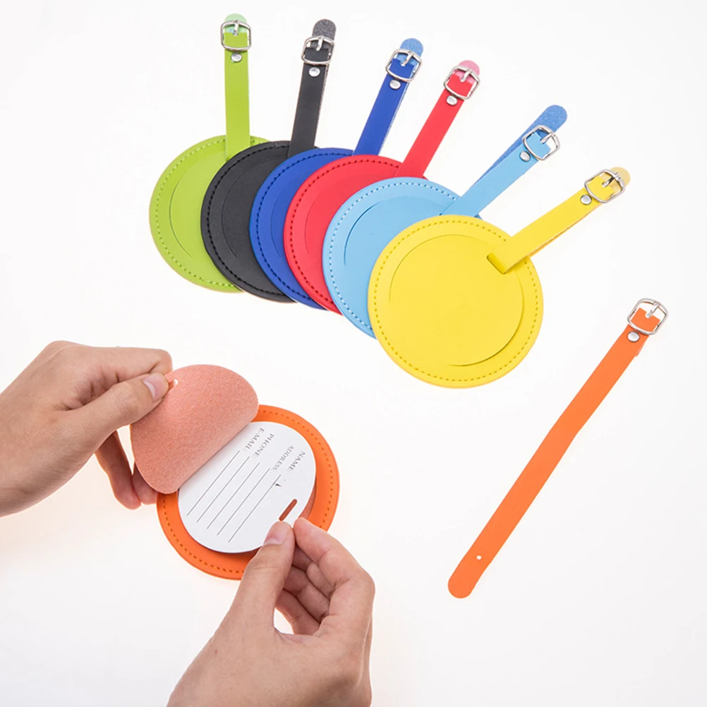 

2 Pcs Luggage Tag PU Practical Suitcase ID Travel Bags Durable Name Card Easy Identification Bright